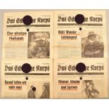 4 issues Waffen-SS newspaper Das Schwarze Korps of 1943