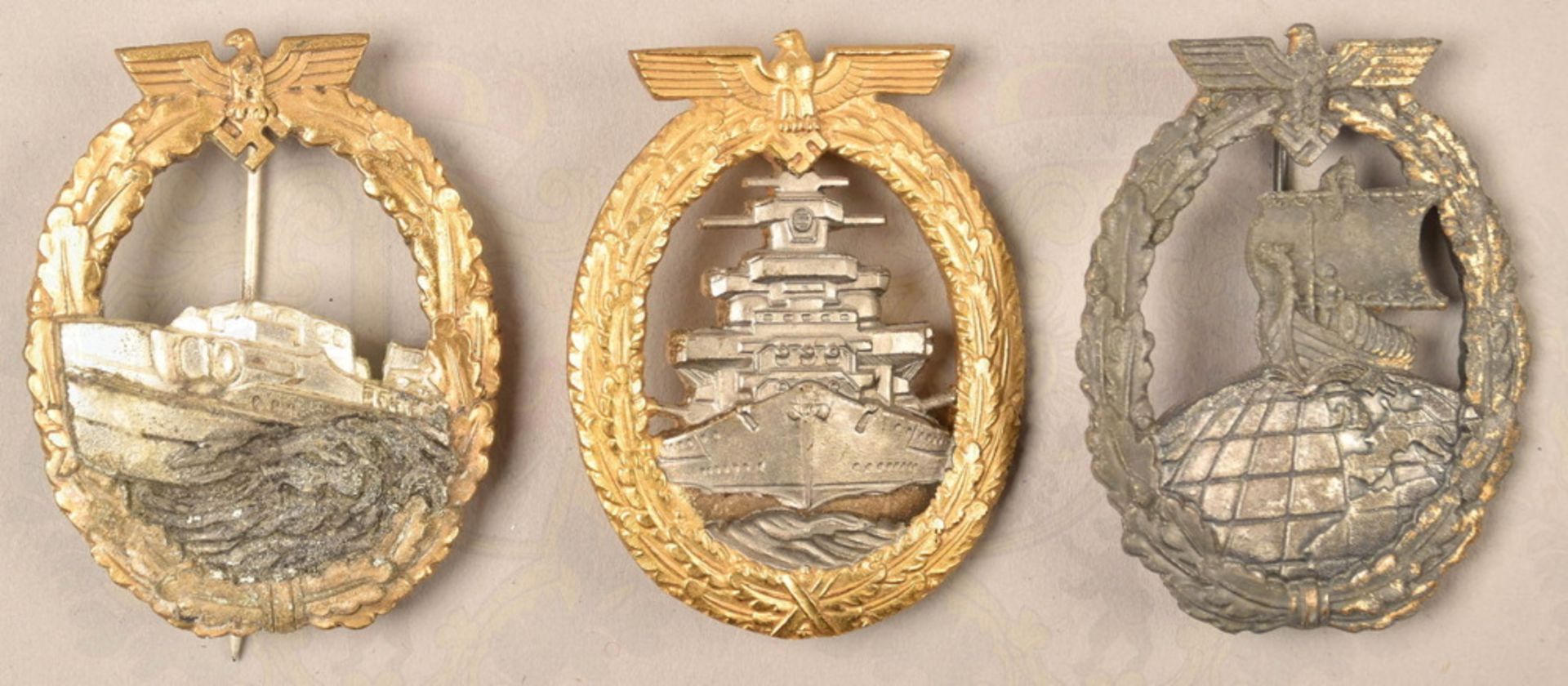 3 Kriegsabzeichen Kriegsmarine - Bild 2 aus 3