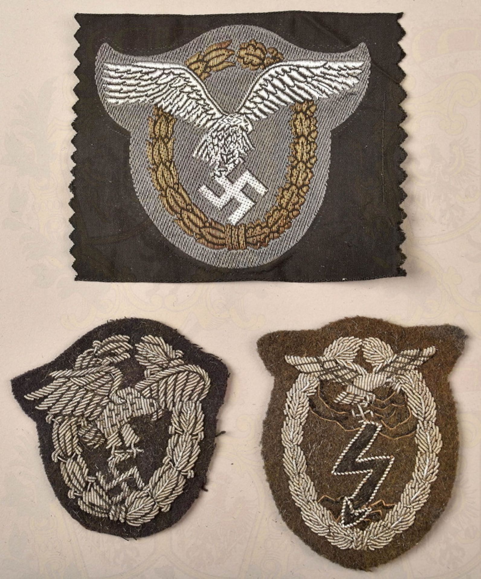 3 Ehrenzeichen Luftwaffe Textilausführung, Sammler-/Museumsanfertigungen, Gemeinsames - Image 2 of 3