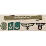 Cuff title Grossdeutschland and 5 uniform insignias