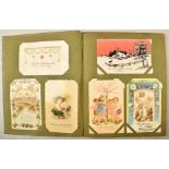 Postcard album with 95 greeting cards 1901-1932