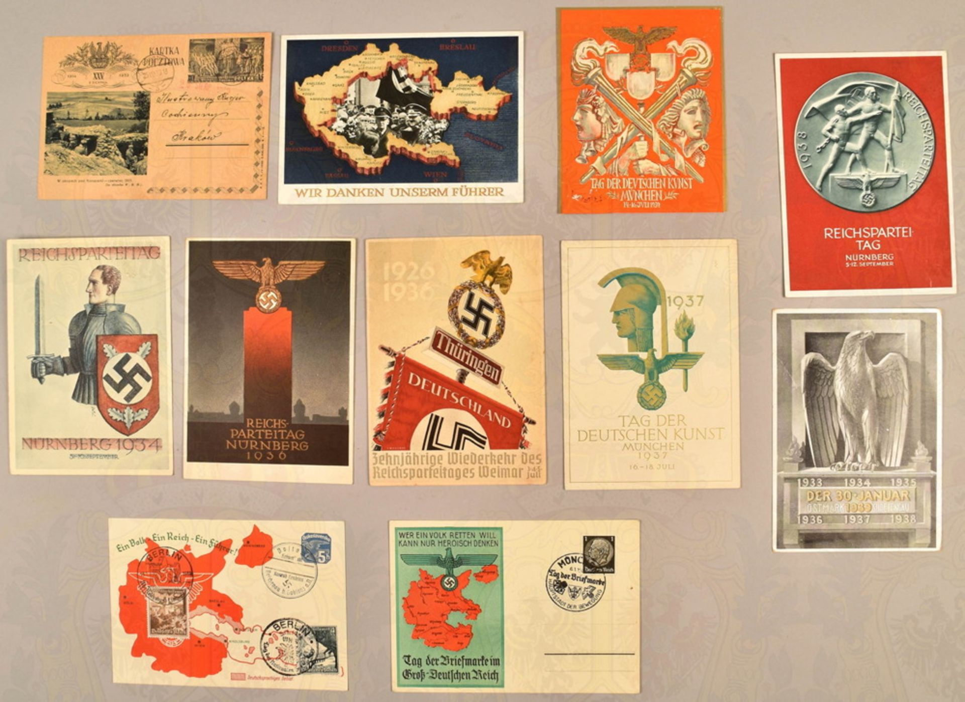 10 Third Reich propaganda postcards 1934-1939 - Image 2 of 2