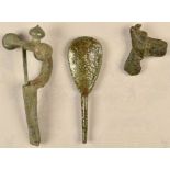 3 Roman archaeological items including fibula