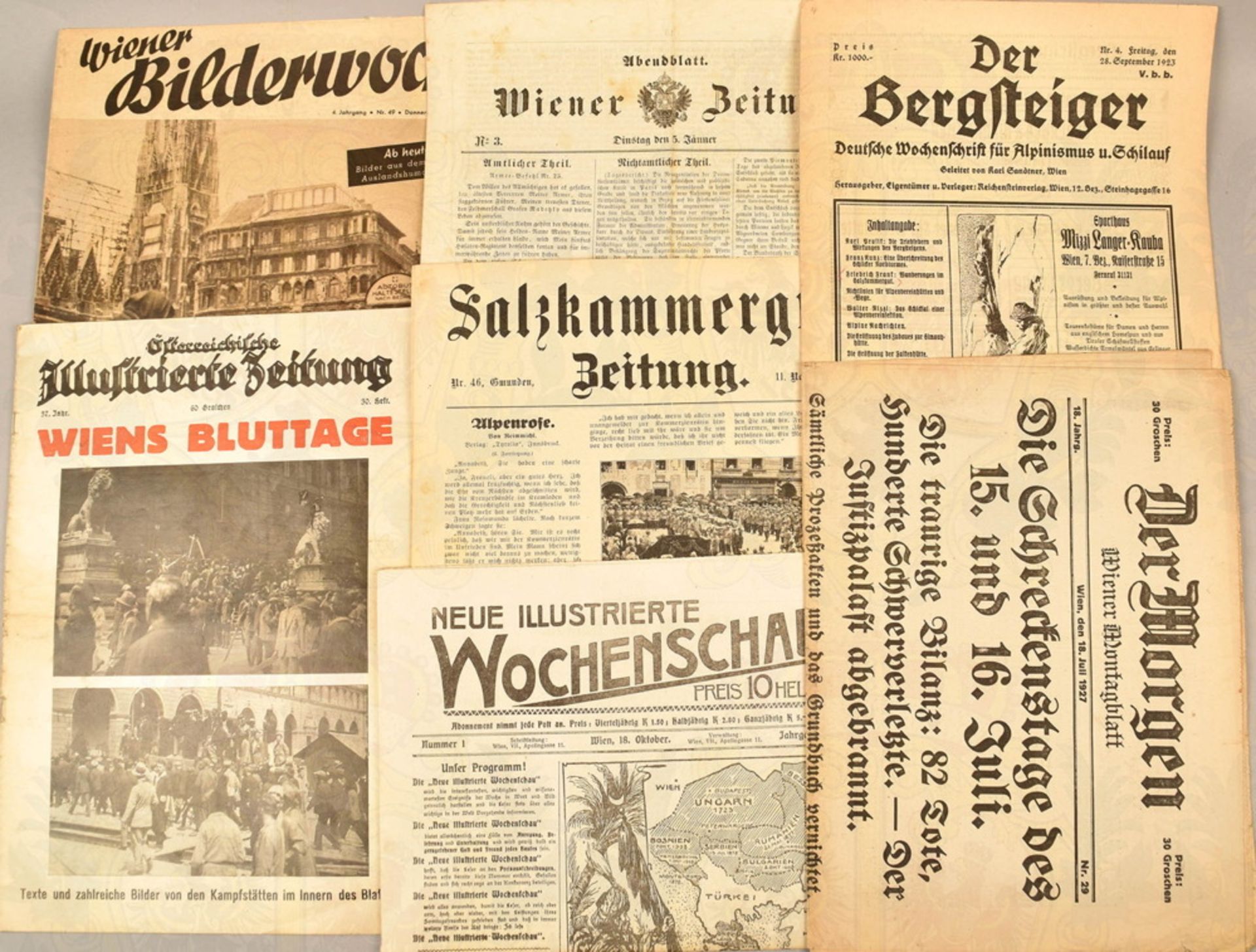 48 Zeitungen Deutschland und Österreich 1858-1972
