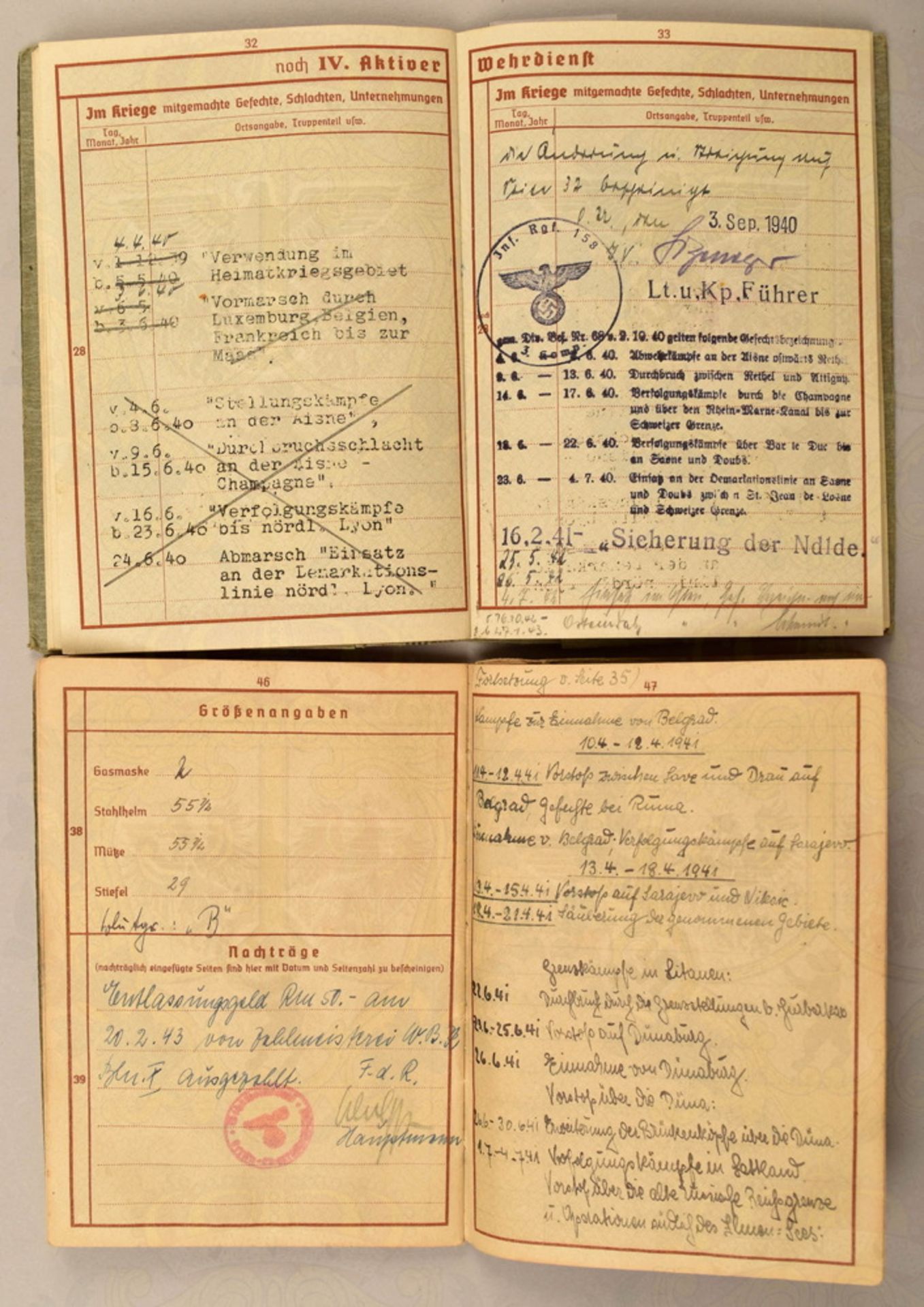 2 Wehrmacht service record books 1938-1944 - Image 5 of 6
