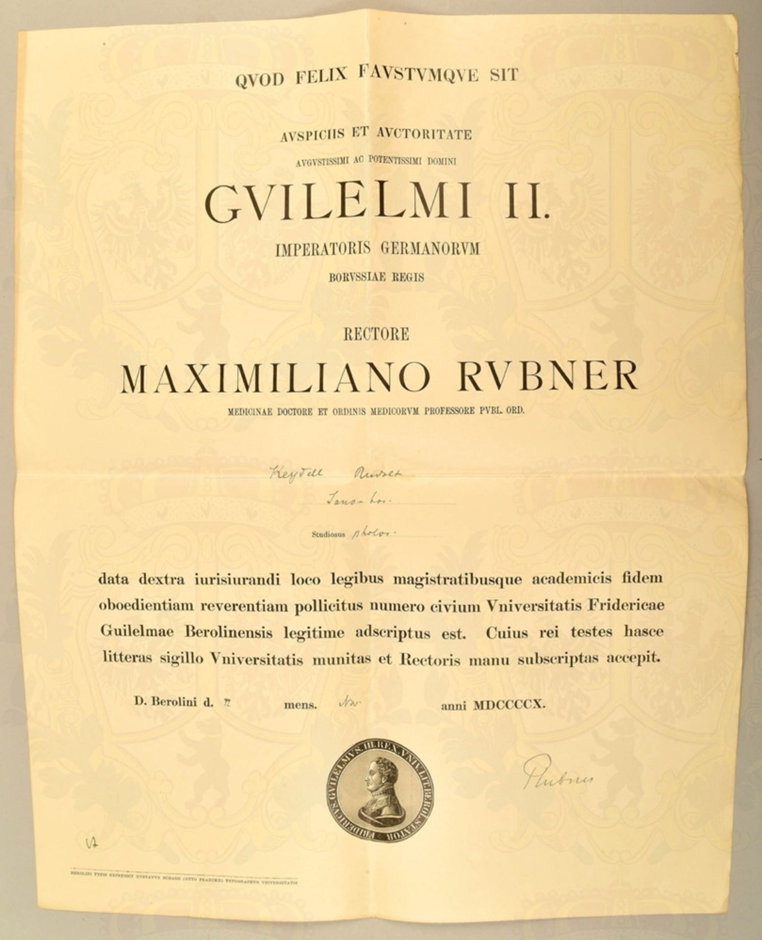 Rubner, Maximilian, (1854-1932), dt. Mediziner u. Physiologe, 1909 Vorsitzender d. Gesellschaft