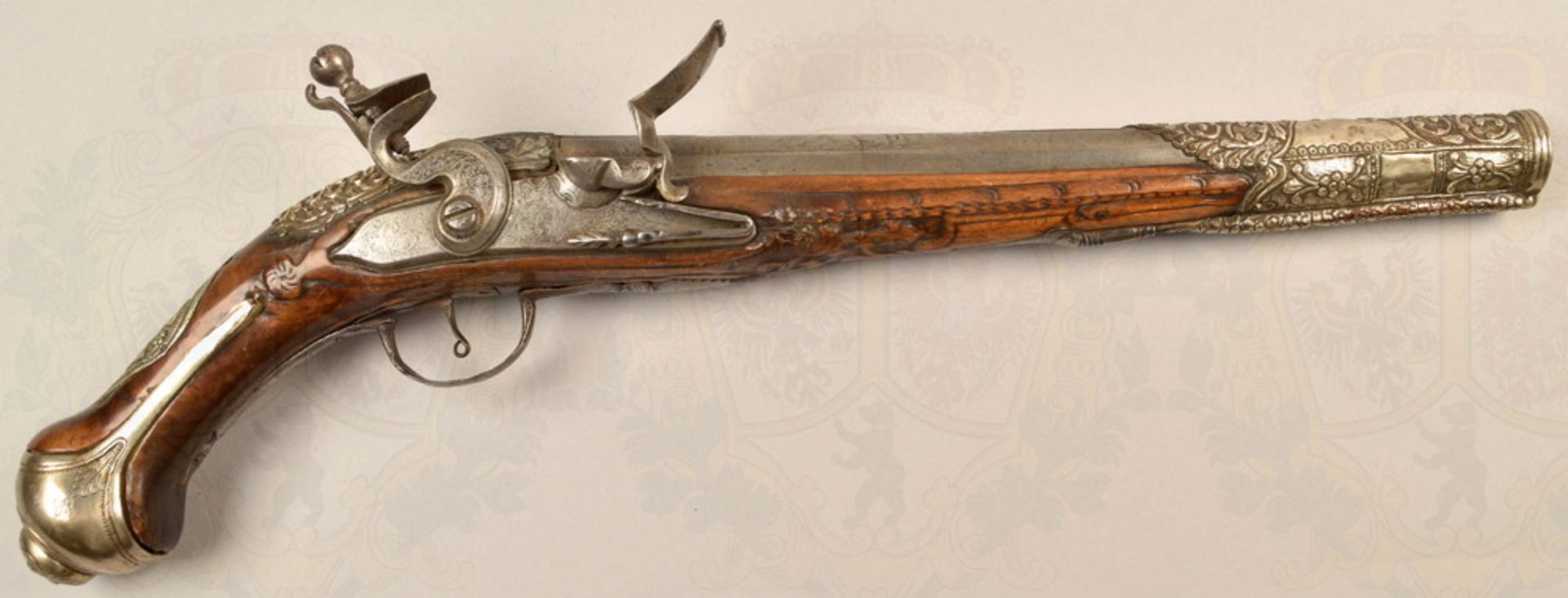 Luxury flintlock pistol made about 1780-1800