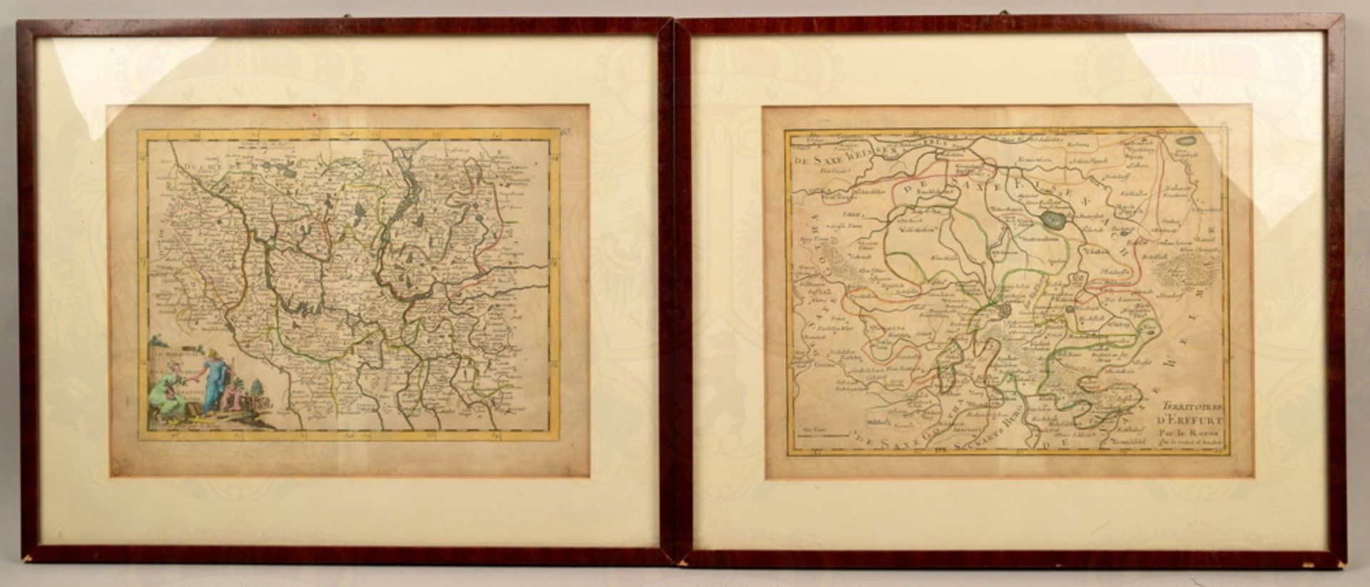 2 copperplate maps Germany 18th century