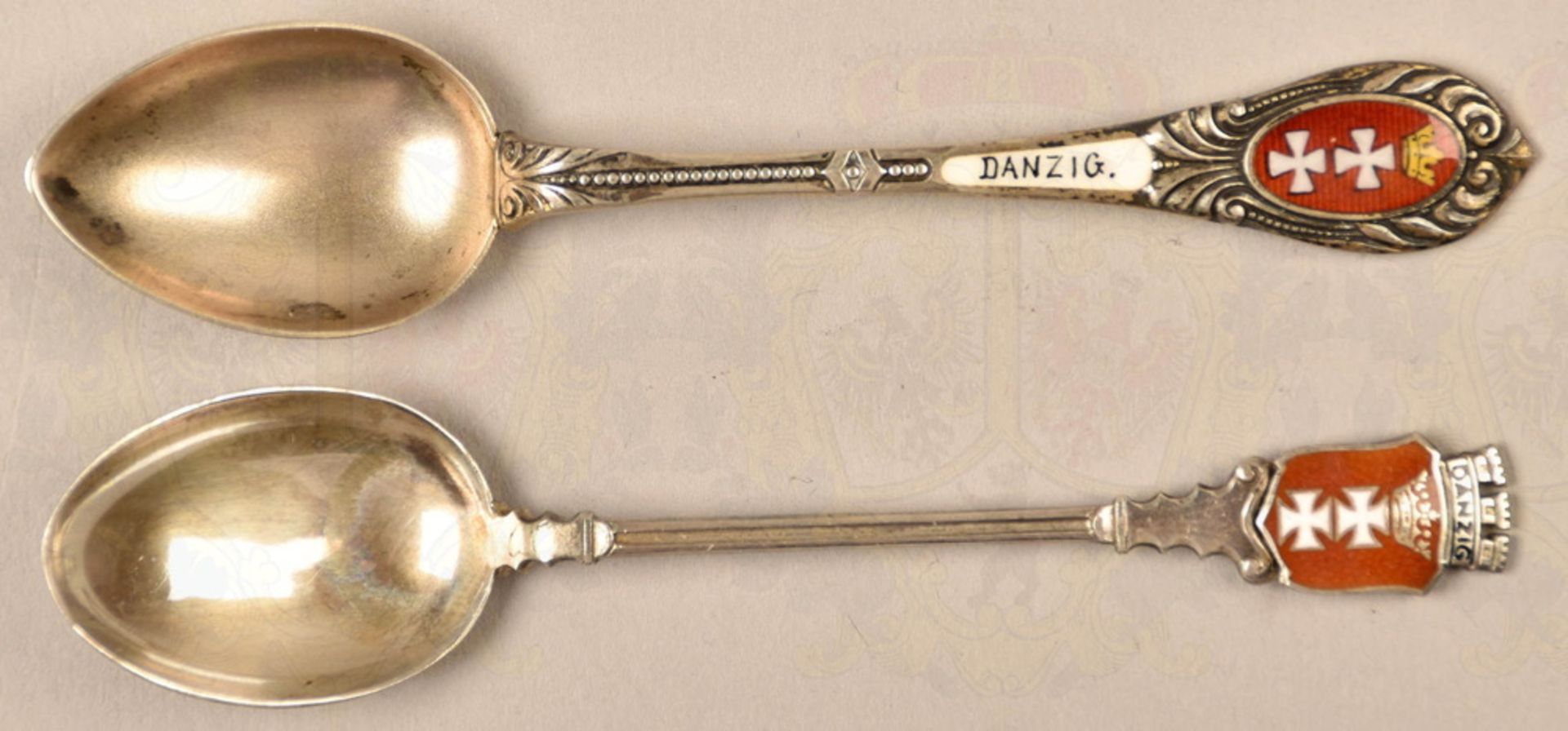 2 small silver spoons Free City of Danzig