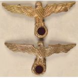 2 German Navy pith helmet eagle insignias