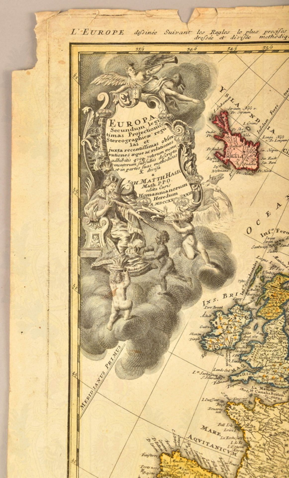 Copperplate map of Europe of 1743 - Image 2 of 2