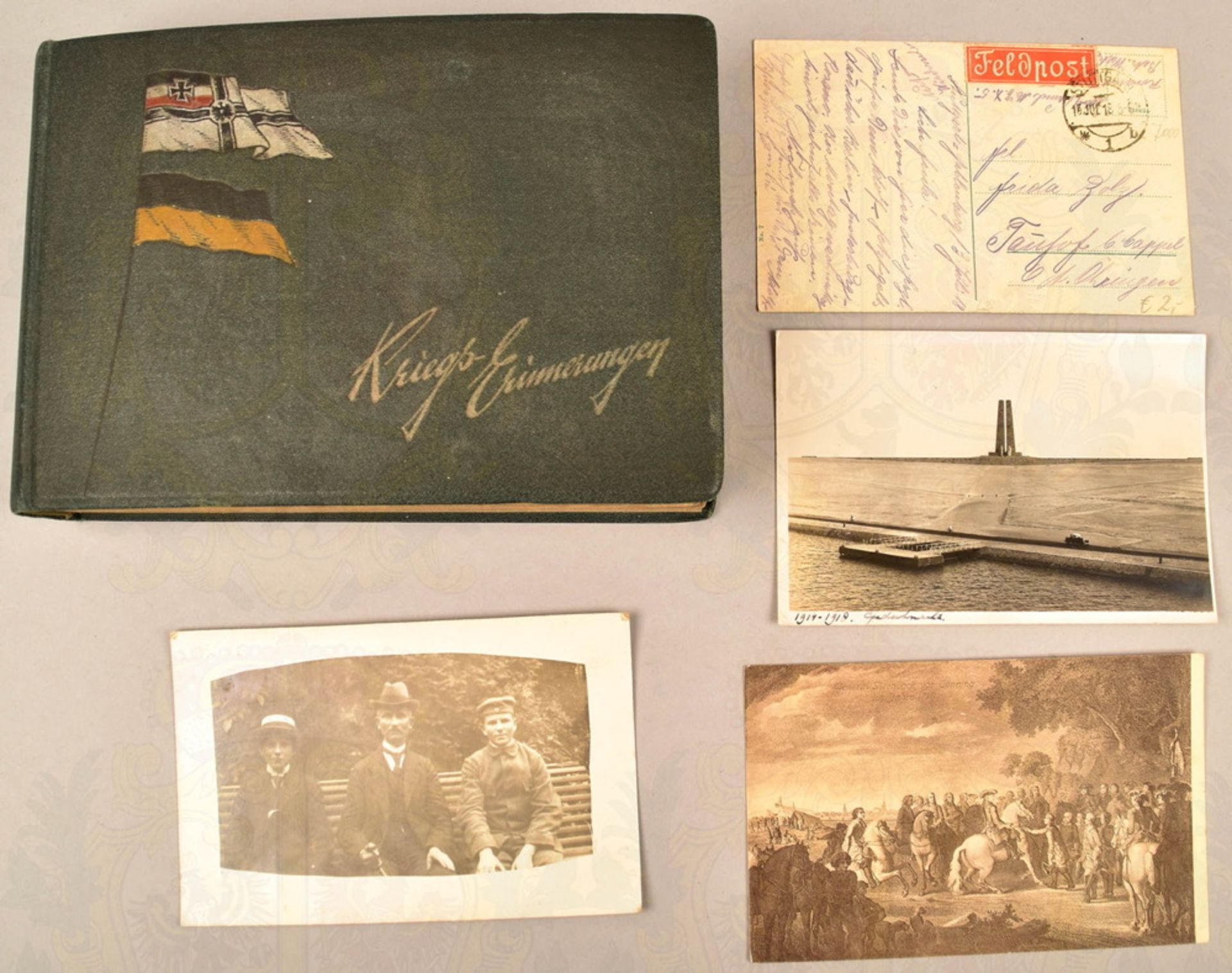 Postcard album World War I with 93 postcards - Image 2 of 2