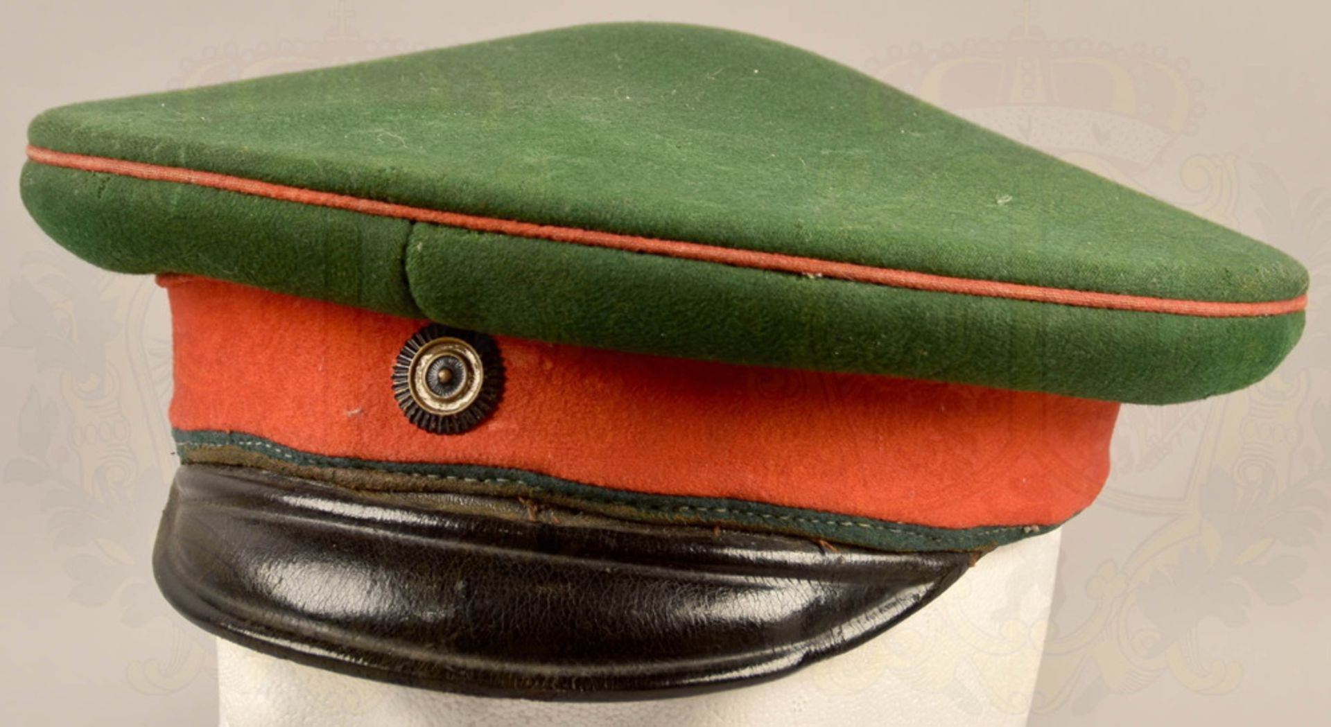 Visor cap for light infantry battalions about 1897