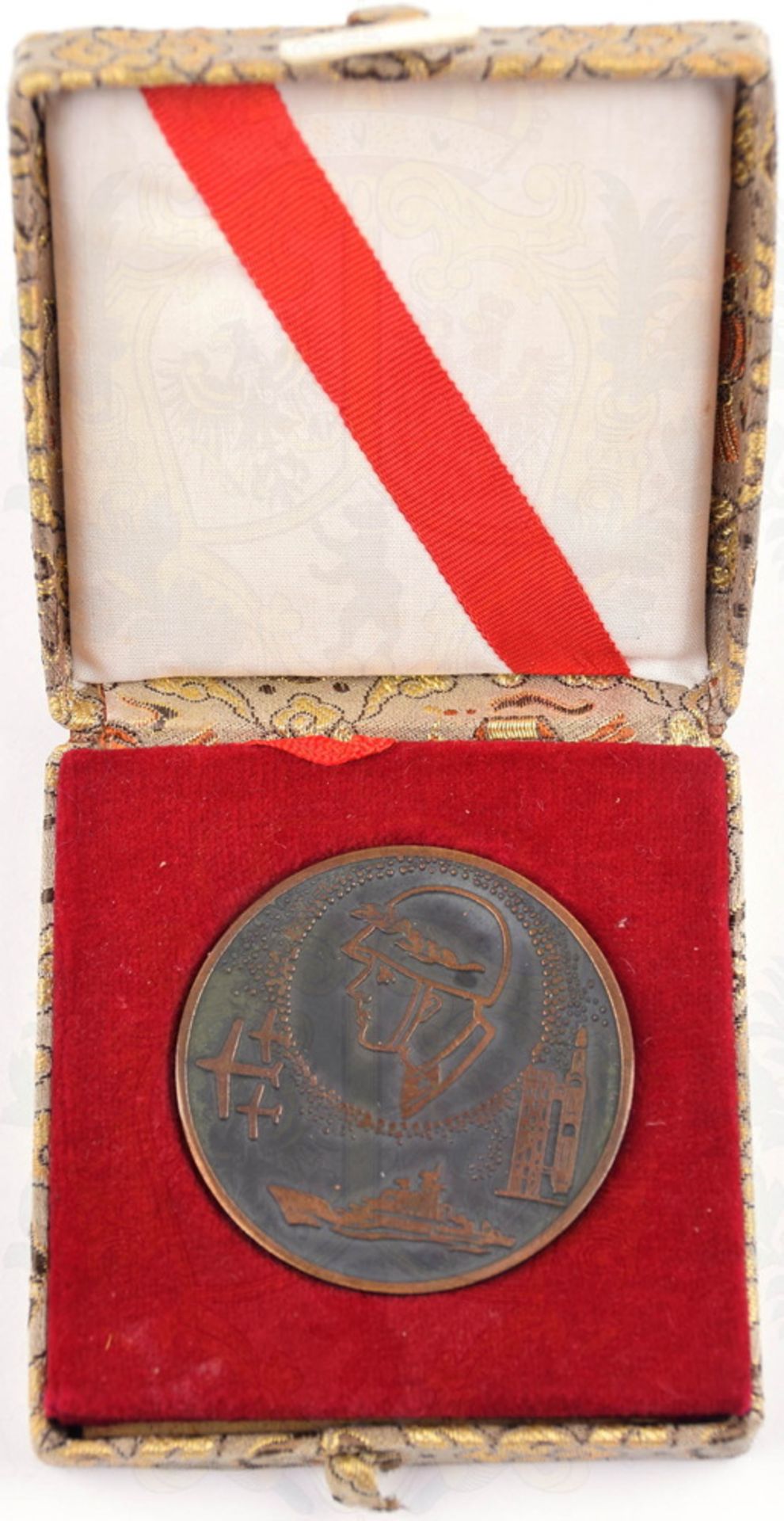 Medaille 60 Jahre Volksbefreiungsarmee China, 1927-1960, Bronze, nicht tragbar, Ø 50mm, im orig.