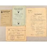 Grouping of documents and membership cards father and son 1934-1942