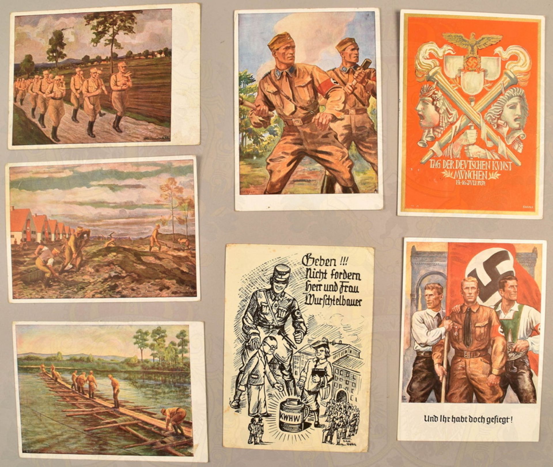 7 German propaganda postcards 1938-1939 - Image 2 of 2
