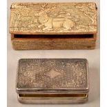 2 German tobacco tins with hunting motives