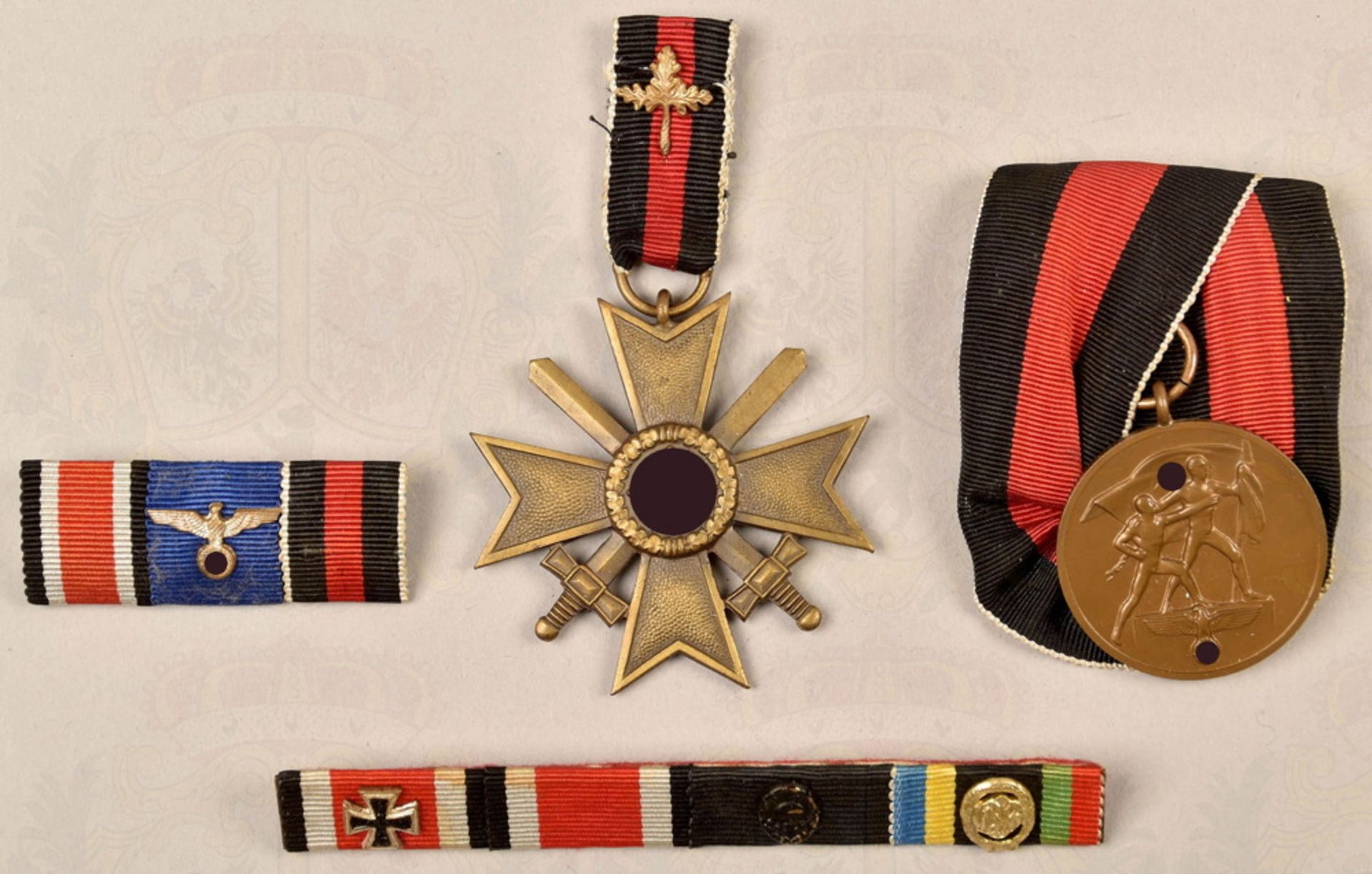 Sudeten Medal 1938 and War Merit Cross 2nd Class with Swords