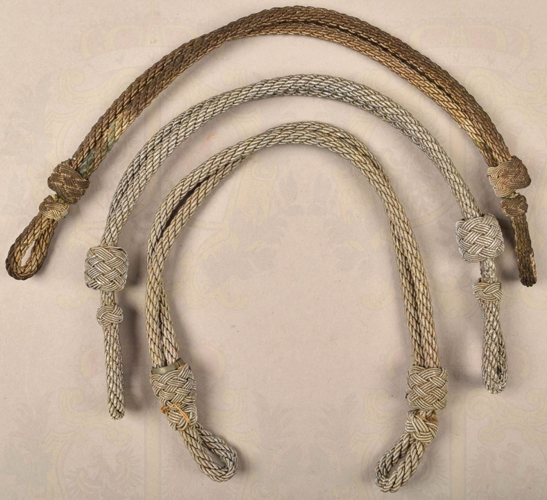 3 visor cap cords for Wehrmacht officers