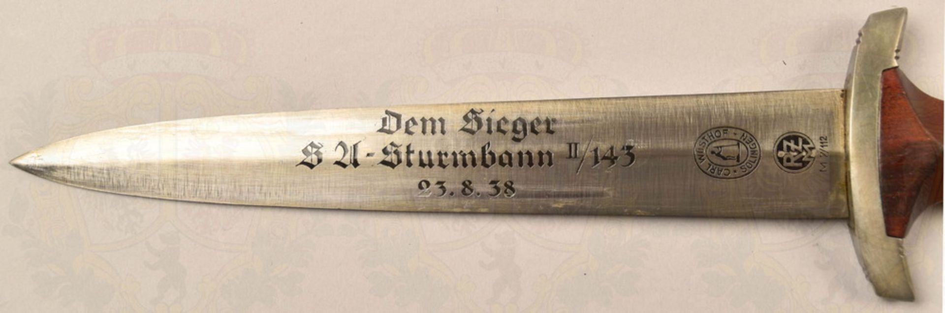 SA service dagger pattern 1933 with maker Carl Wüsthof Solingen - Image 7 of 11