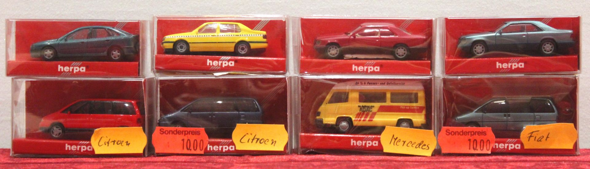 296 ) Posten 8 Herpa Miniatur Auto Modelle OVP