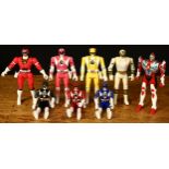 Power Rangers - three 1990's 'Mighty Morphin' type Power Rangers action figures, each unboxed;