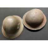 WW2 British MK II Helmet with black home front overpaint complete with size 7 1/4 liner and