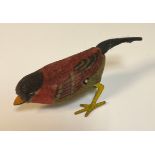 Toys & Juvenalia - a Schuco style novelty felt and velvet clockwork model of a Bird, black pin eyes,