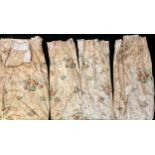 Textiles a pair of Country House style floral curtains, 226cm long, 200cm wide; another pair