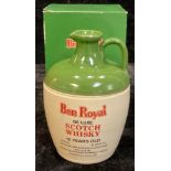 A stoneware flask of Mansfield Brewery Ben Royal 12 Year Old Scotch Whisky, commemorating the Silver