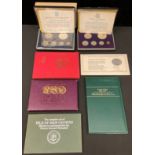 Coins - two Virgin Island proof sets; a set of Isle of Man crowns; 1970 Northern Ireland set; Isle