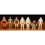 Star Wars 3¾ loose action figures, comprising Chief Chirpa, C-3PO, Rebel Snow Soldier, Luke