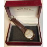 A Rotary Maximus 9ct gold wristwatch, boxed