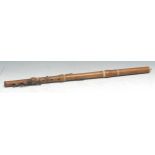 An early 19th century boxwood flute, by Potter, London, of sectional construction, silvered keys,