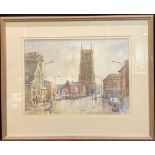 Philip Burrows Smith Derby, Queen Street, looking towards the Cathedral signed, watercolour, 34.