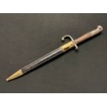 Brazilian Mauser bayonet with single edged fullered blade 293mm in length, maker marked "Simson &