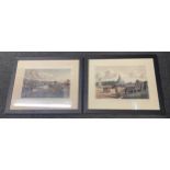 Pair of framed prints featuring the Royal Artillery. Size overall 54cm x 44cm. Royal Artillery