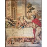 A 19th century Berlin woolwork panel, The Last Supper, 58cm x 46cm