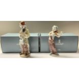 A Lladro model of a clown playing a violin, Bohemian Melodies, 17cm, number 01008239, printed