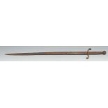 A steel sword, globular pommel, 62.5cm long overall