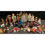 Dolls - An Evergreen Thunderbirds Tintin doll, Sindy stand; others hand crafted native American;
