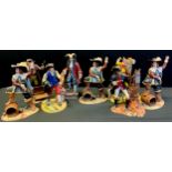 A Royal Doulton Figure Captain Hook; others Long John Silver; Dick Turpin; The Pied Piper; Three