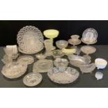 Sowerby, Davidson and Pres Moulded Glassware - comports, pedestal bowls, serving plates; jugs; a