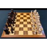 A Lion The Witch and The Wardrobe Chess set, after C S Lewis book, the kings as Aslan & Snow