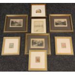 Prints - Richards C Chatburn, Bishop Wilton, Yorkshire, etching; others engravings; cigarette