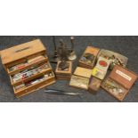 Tools - a seven drawer portable tool chest containing crafting and art supplies, inc paints, blades,