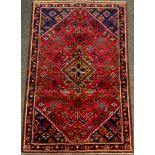 A North-west Persian Josheghan rug / carpet, hand-knotted with central diamond-shaped medallion