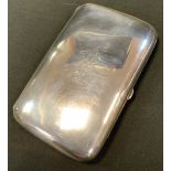 A Victorian silver cigar case, William Neale, Sheffield 1897, 13.5cm x 8.5cm, 192.7g gross