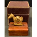 A La Galeria Cano Pre-Columbian gold plated animal figure, made using the ancient lost wax and