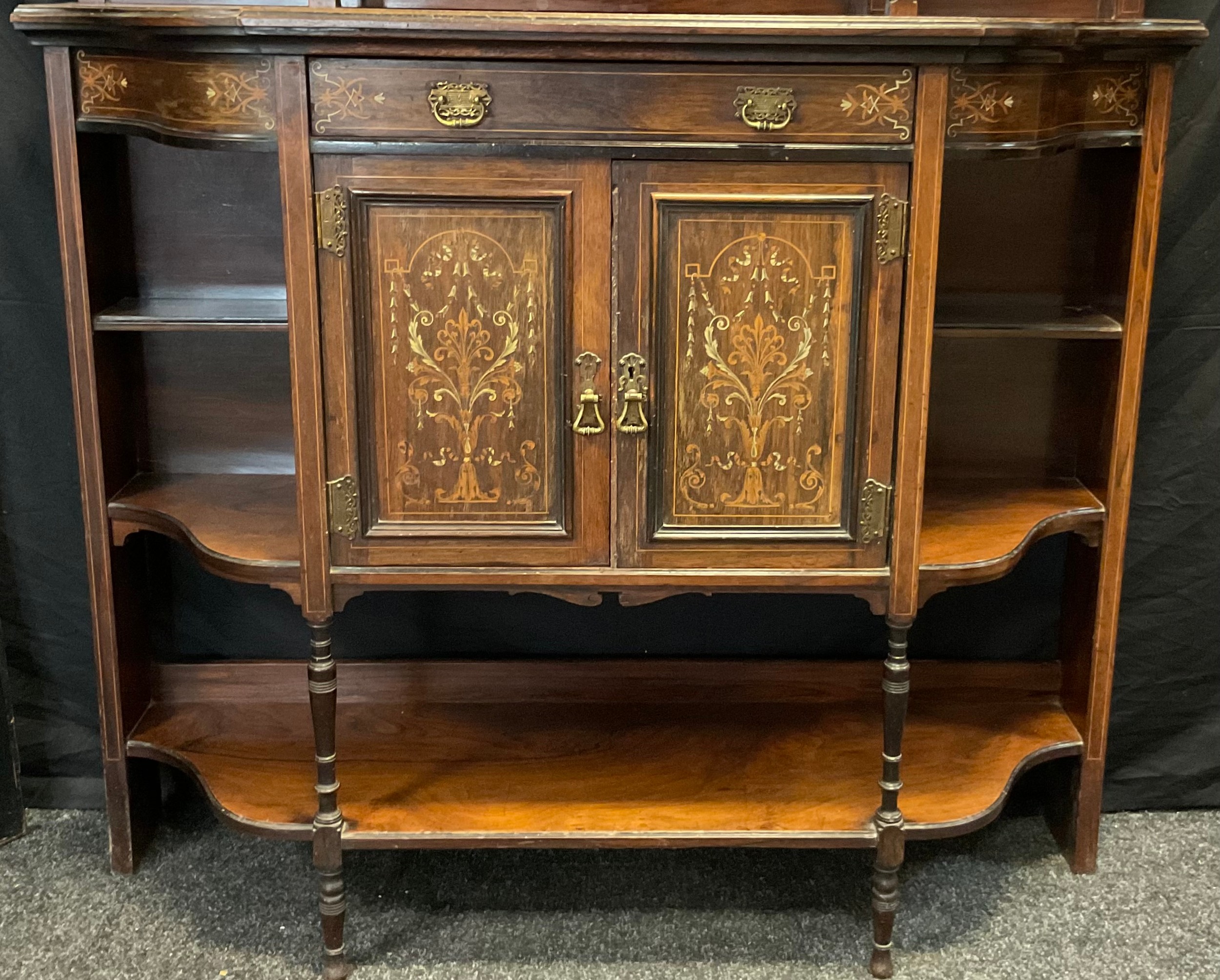 A Victorian Rosewood chiffonier by James Shoolbred and Company, 206cm tall x 122cm wide x 39cm deep, - Image 4 of 5